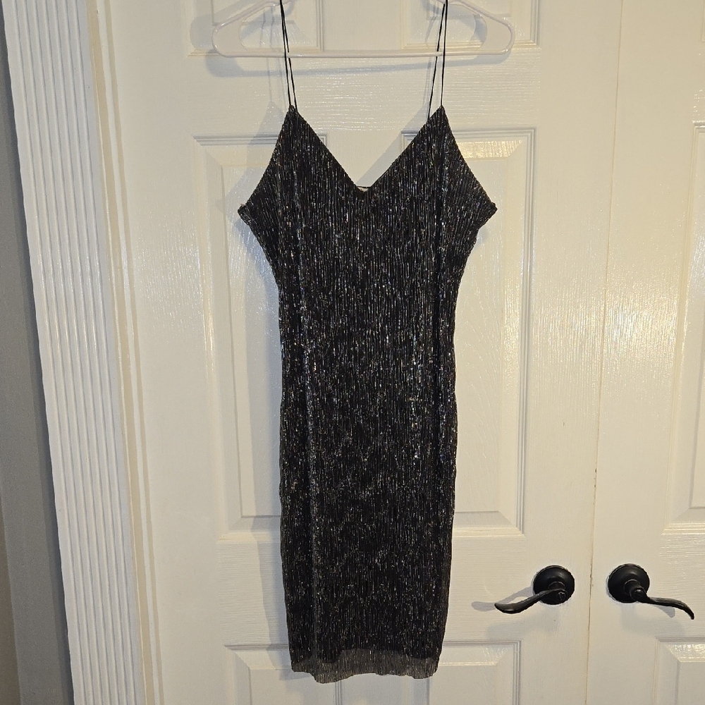 Charlotte Russe Black , Silver. Purple Slip Dress Spaghetti Strap V-Neck